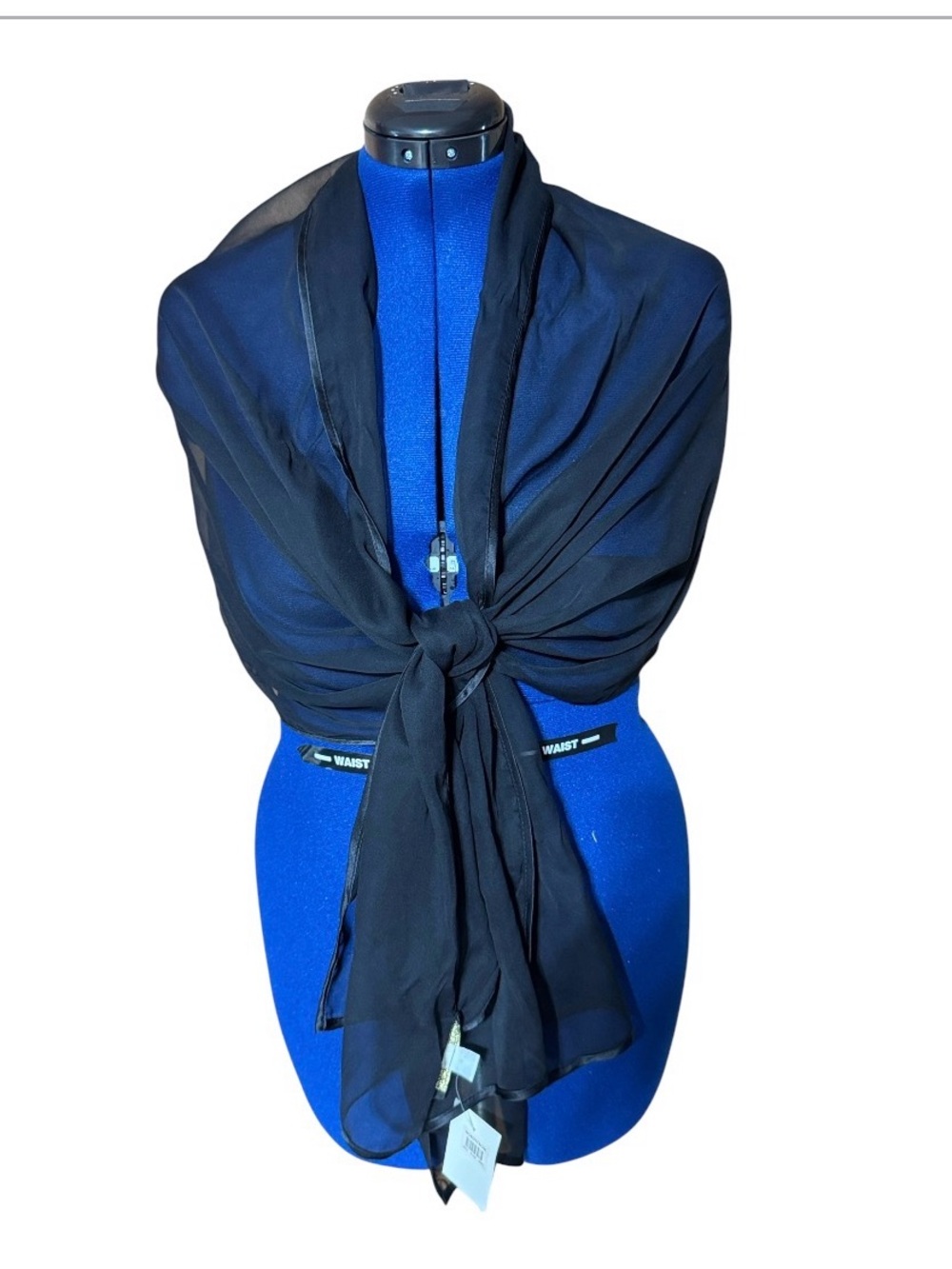 Bernie of New York Black 100% silk made in US chiffon wrap from Nordstrom! (mlb)